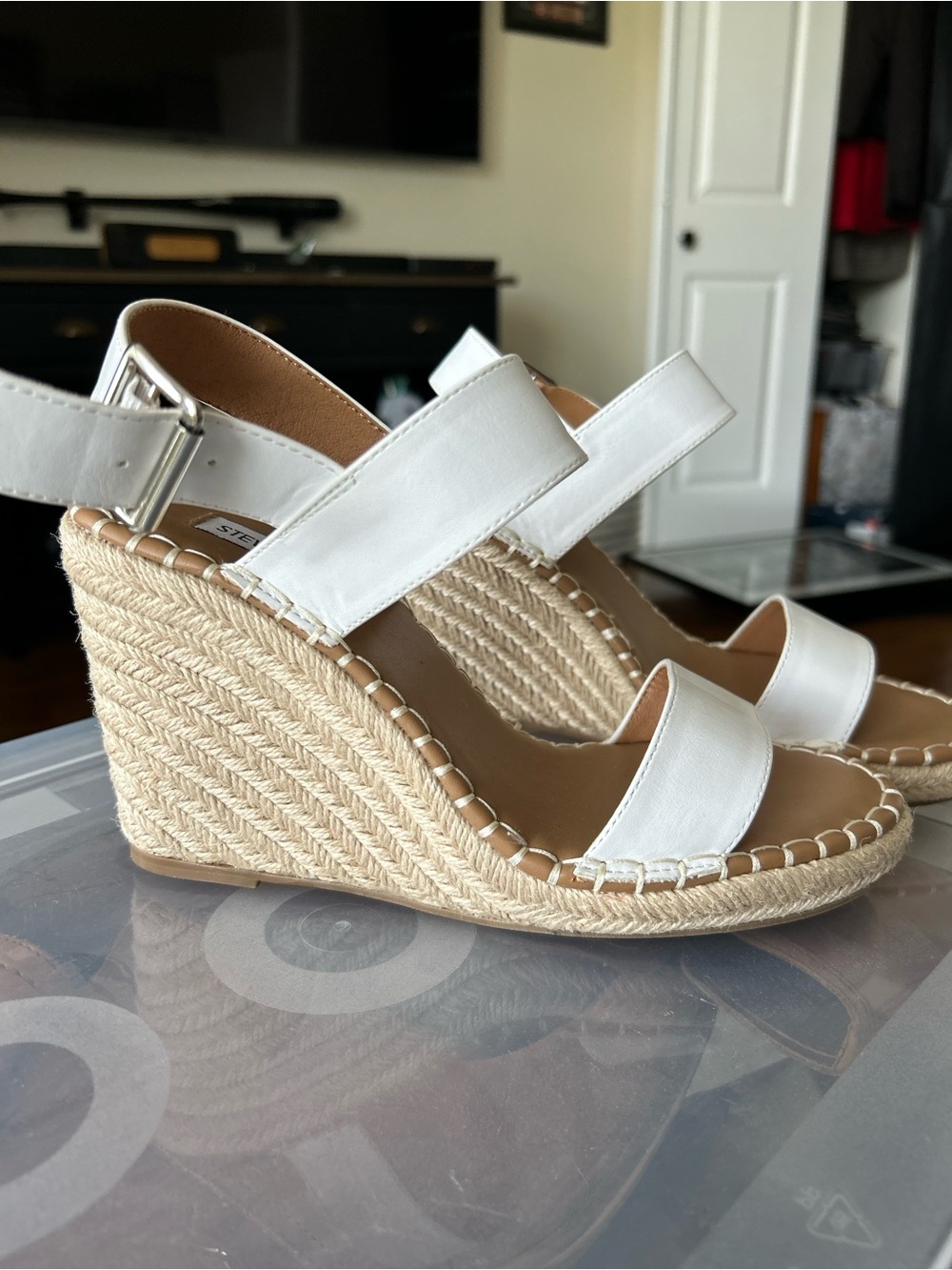 Brand new Steve Madden white sandals